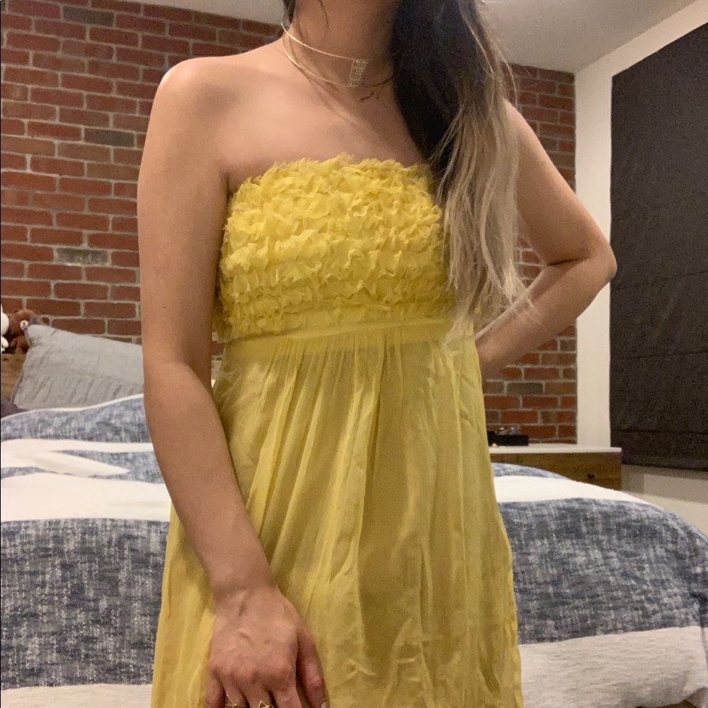 Betsy Johnson Yellow Silk Dress (Size 2)